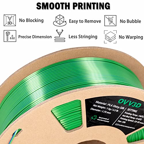 OVV3D Wood 3D Printer Filament Bundle - Wood PLA Filament 1.75mm, 200g x 4 Pack (Walnut, Oak, Cherry, Teak)