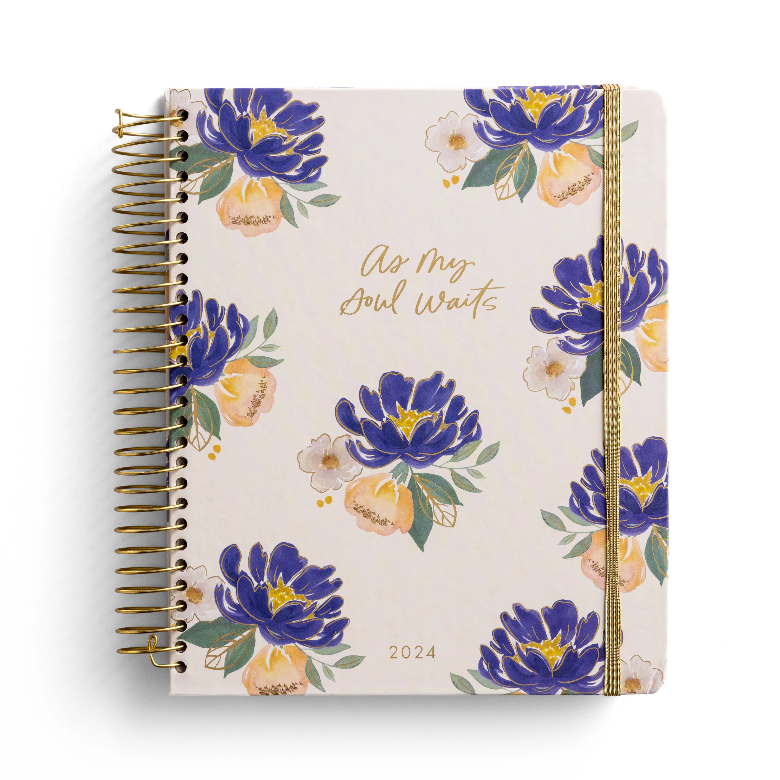 DaySpring - As my Soul Waits: 2023 - 2024 Studio 71 Floral Planner - 18 Month Devotional Planner (Spiral Bound)