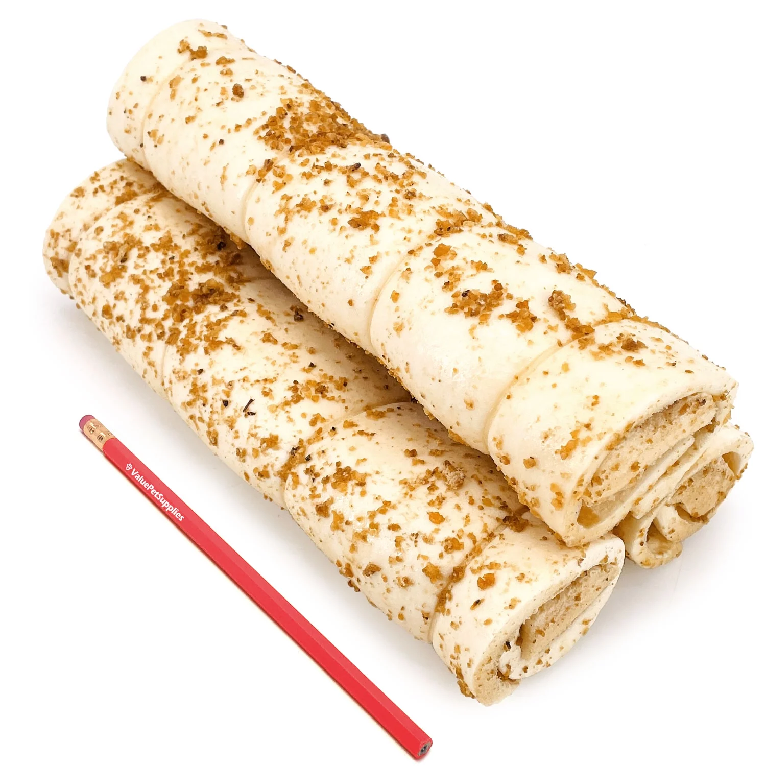 NEW- ValueBull Cheek Rolls, Premium Beef Dog Chews, Bully Dusted, 10-12 Inch, 3 Count