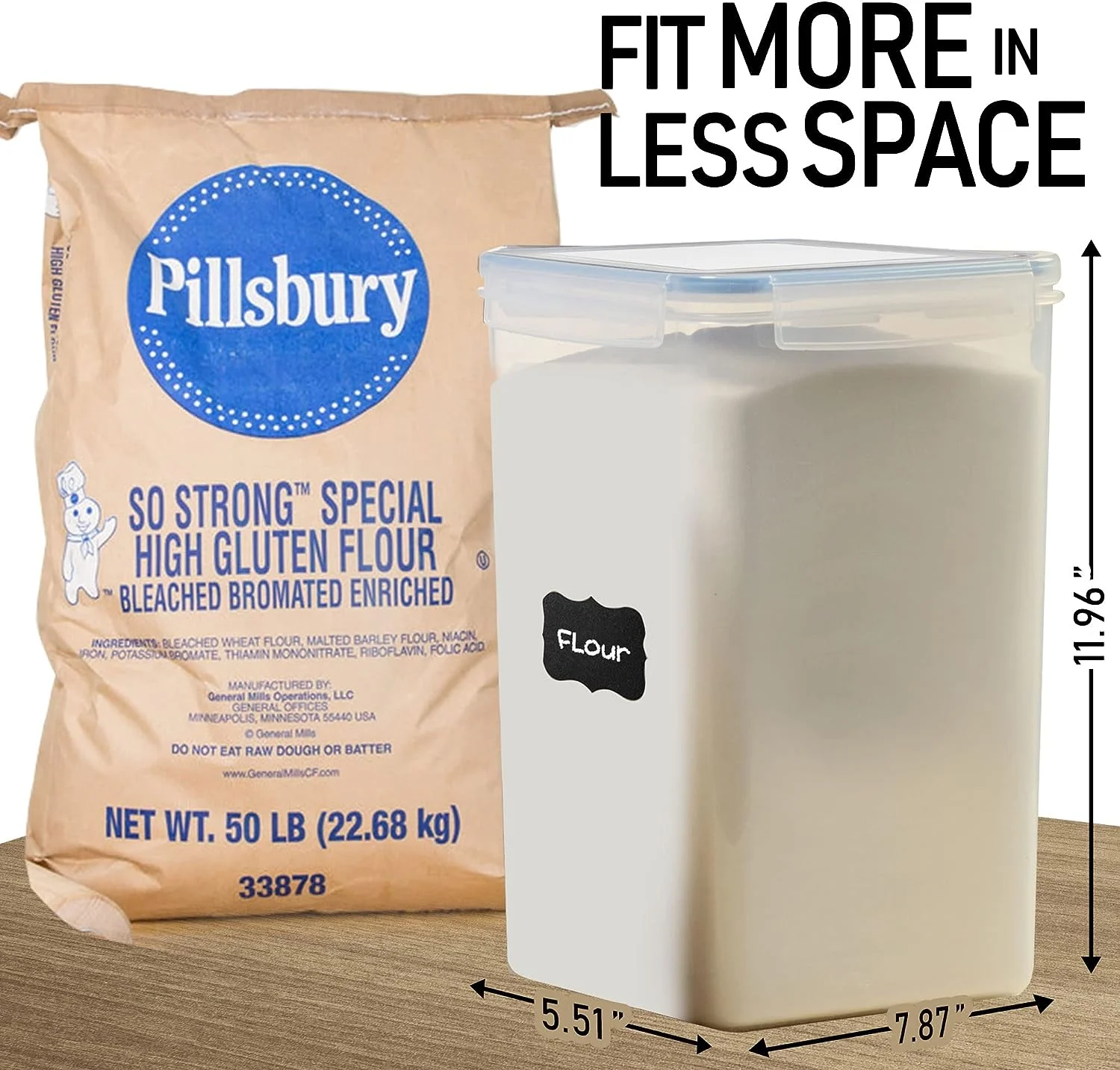 2PCS Extra Large Airtight Pantry Containers W/Lids, 8.5L/287Oz Storage Containers, Clear Plastic Space-saving W/2 Measuring Cup for Flour Sugar Rice Baking Supply Storage, Keep Kitchen Organized