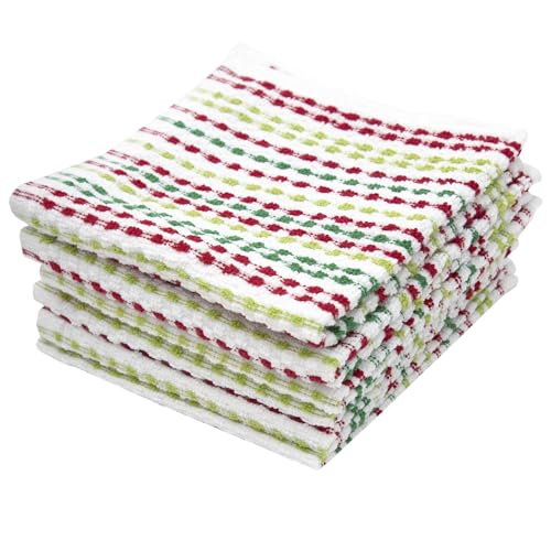 Ritz Pebble Bar Mop, Holiday Red-Green, 4 Towel Set