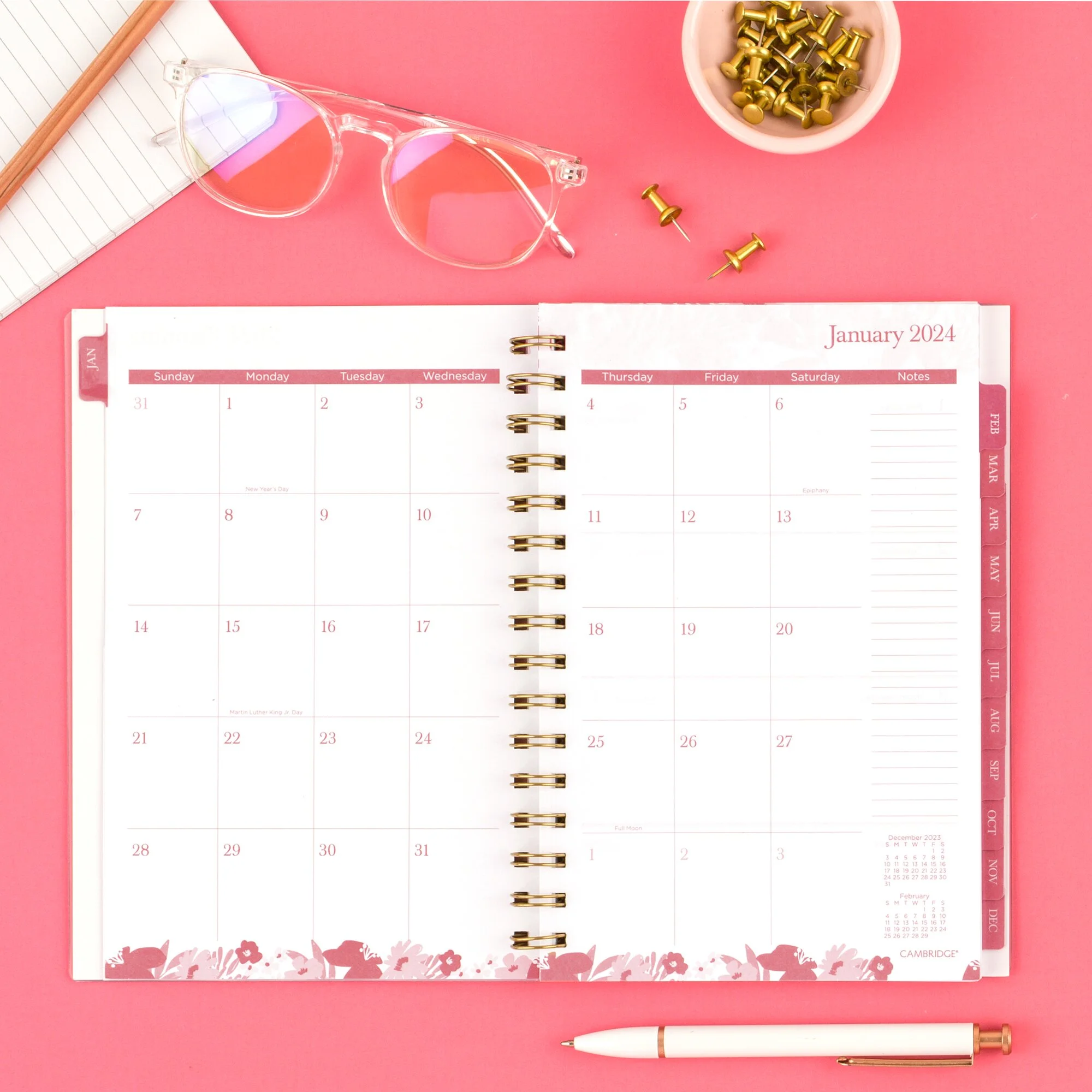 Cambridge Thicket 2024 Weekly Monthly Planner Small 5 12 x 8 12 - Planners