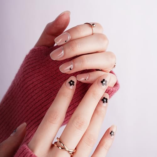 DANNI & TONI Semi Cured Gel Nail Strips Christmas Santa Claus Snowflakes Cat Eye Gel Nail Wraps 28 Stickers | Mistletoe Meow