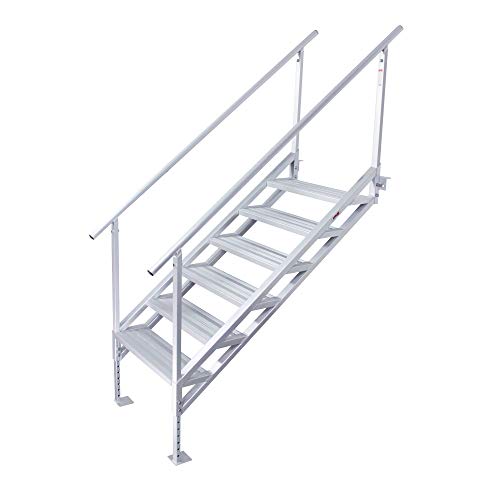 Extreme Max 3005.4333 Jumbo-Tread Universal Mount Dock Stairs with Railing - 5-Step