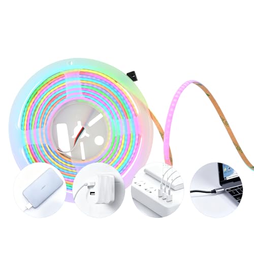 Smart Ultra-Thin 0.2in/5mm Bar Light, 5V USB Powered LED Light Strip with APP Control, Can be Installed in Narrow Gaps of Electronic Devices, Home Decor, and Automotive Spaces (160LEDs, 4.92ft/1.5m)