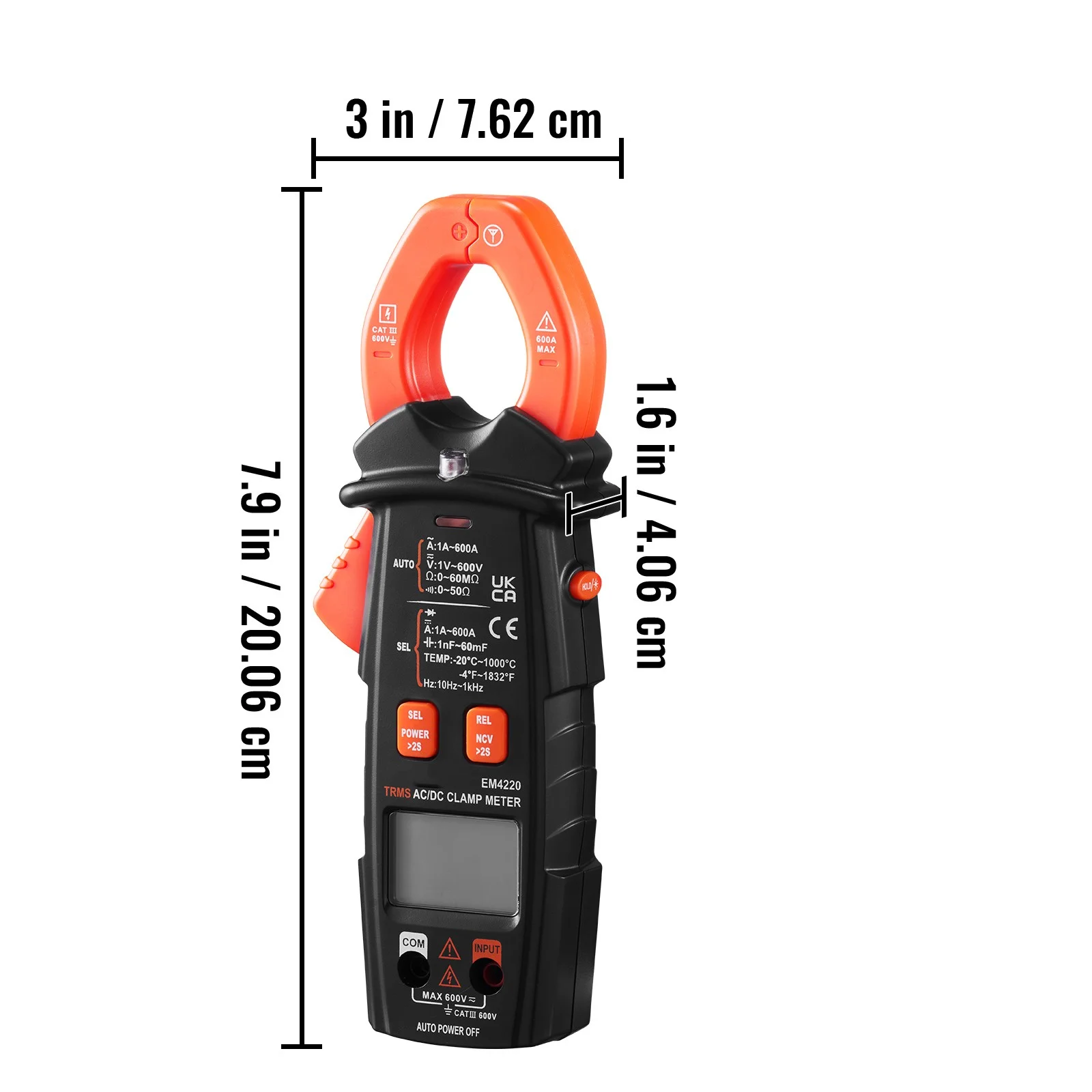 BENTISM Digital Clamp Meter Multimeter True RMS 6000 Counts, 600A AC DC Volt Amp NCV Measurement
