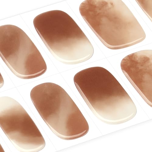 DANNI & TONI Semi Cured Gel Nail Strips Christmas Santa Claus Snowflakes Cat Eye Gel Nail Wraps 28 Stickers | Mistletoe Meow