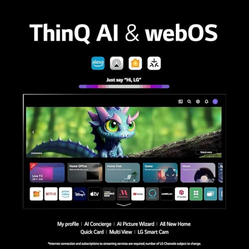 LG 55-Inch OLED C3 HDR 4K Smart OLED TV Bundle - 120 HZ Refresh Rate + UAX 4K HDMI 2.0 Cable + CPS 24 Months Protection and Streaming Kit with Alexa