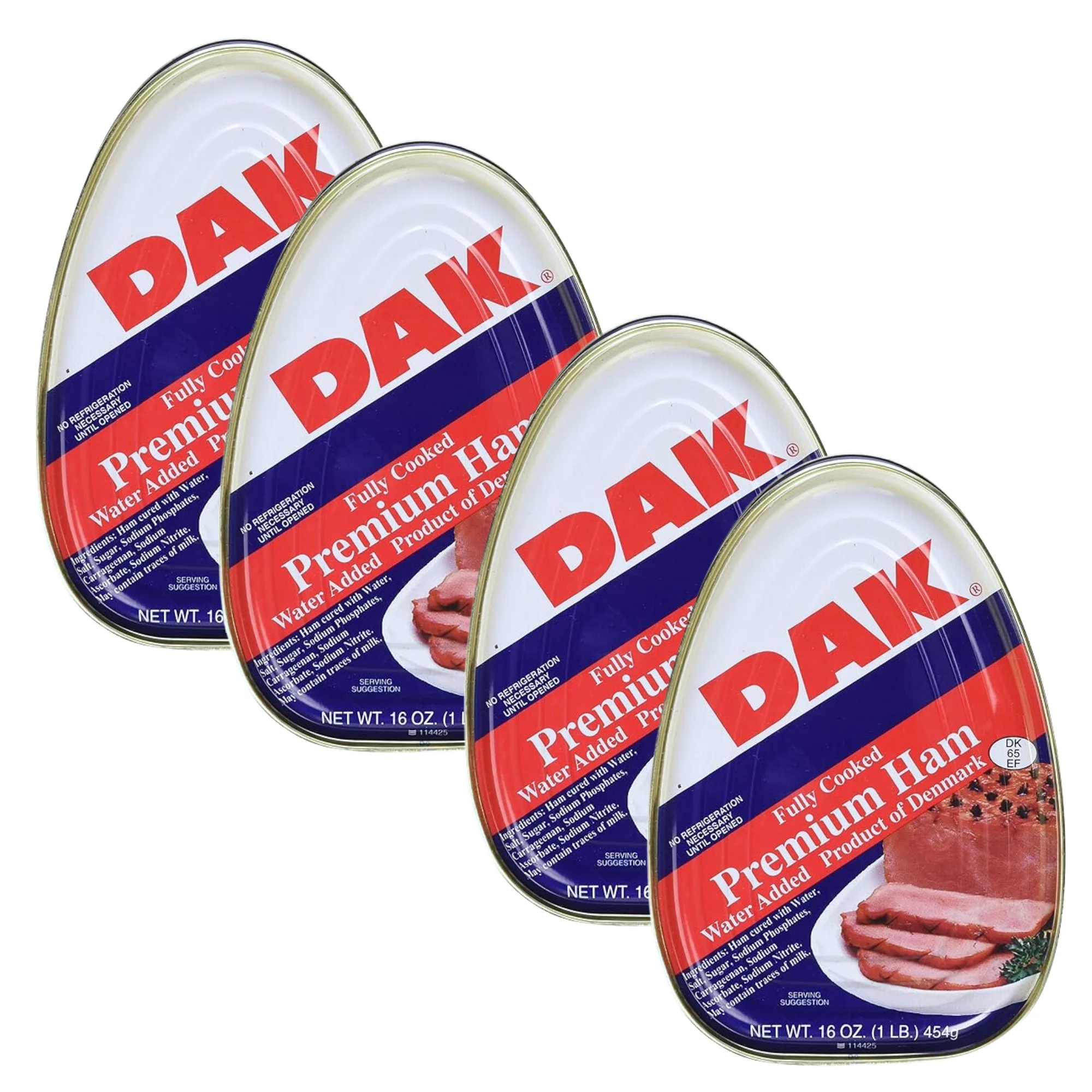 A1U Premium Canned Ham,  Easy Open Can Fully Cooked Ready to Eat Camping Picnic Meal Christmas Thanksgiving Party Breakfast Lunch Dinner Snack Premade Main Dish Salad Sandwich Burgers, 4 ct. (16 oz)