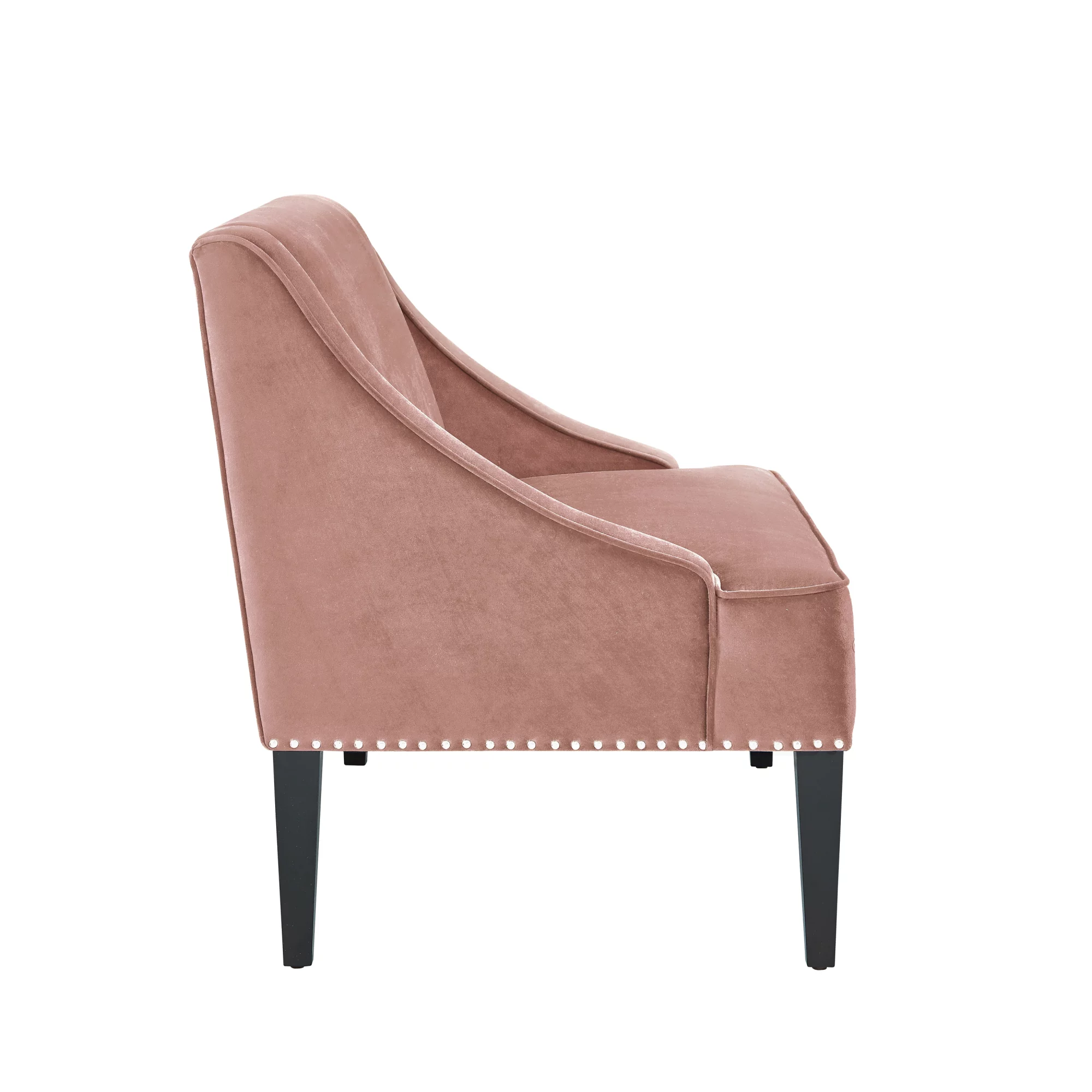 Inspired Home Rayna Blush Velvet Bench - Upholstered | Swoop Arm
