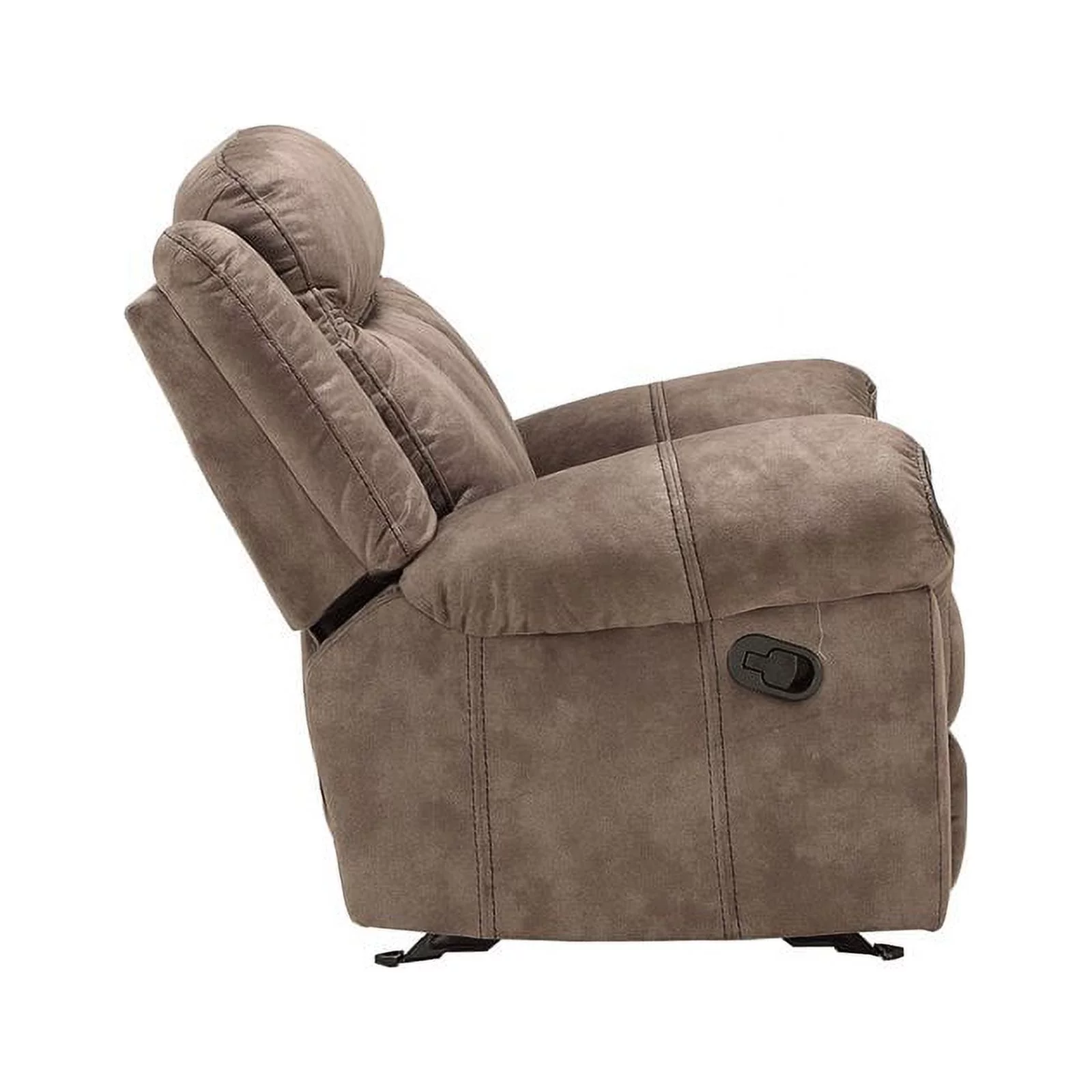 Bowery Hill Modern Velvet Reclining with USB Dock in Chocolate