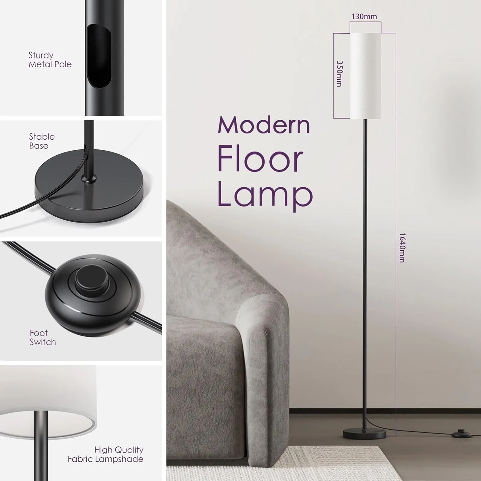 Neoglint RGB Smart LED Floor Lamps for Living Room, 65