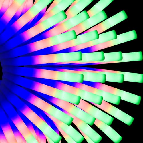 68 Pack led foam glow sticks bulk,wedding glow sticks for reception props，white light-up sticks for adults wedding，light up foam sticks，party light sticks pack,light sticks for parties bulk.