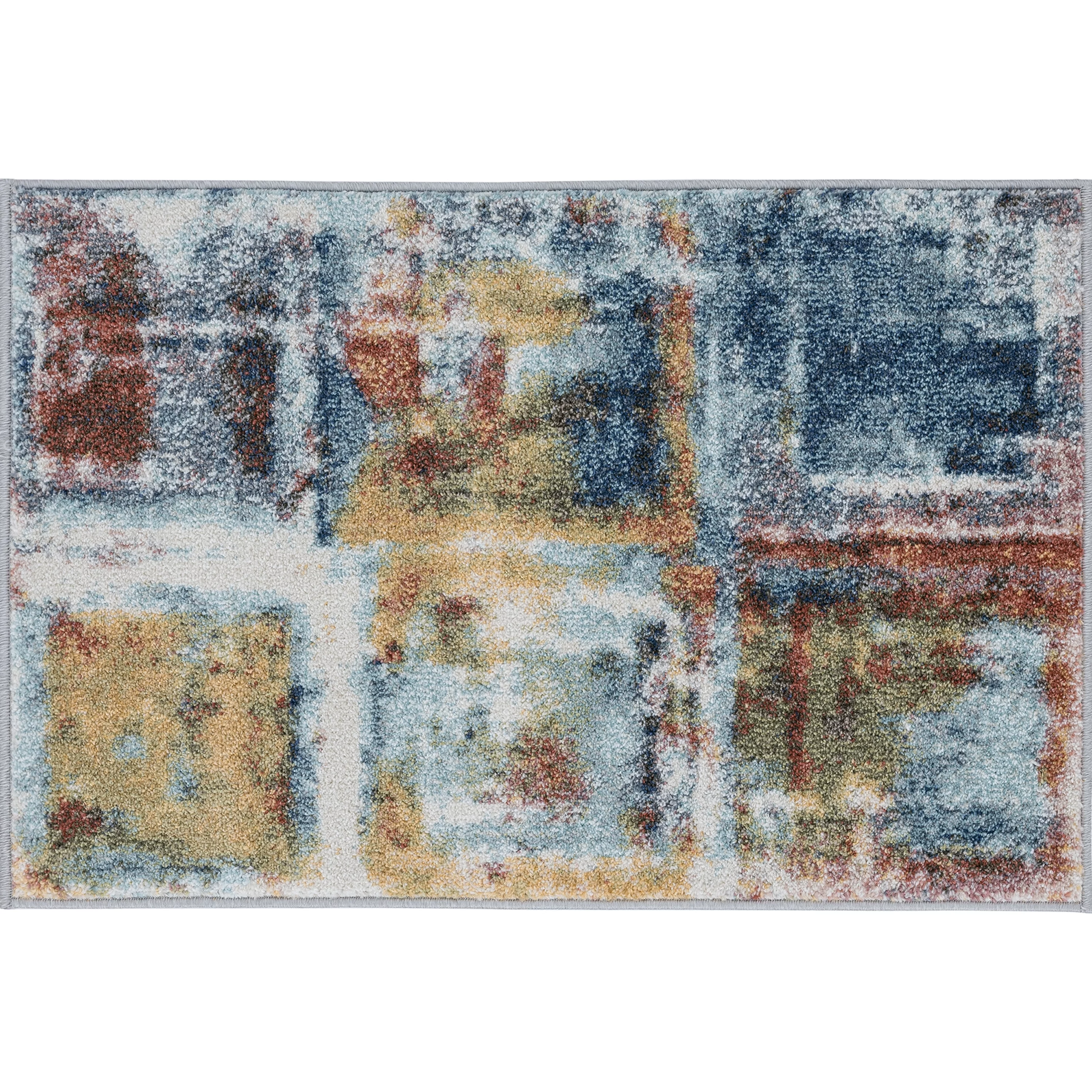 2x3 Modern Navy Small Area Rug, Throw Mat for Indoor Entry | Ideal for Kitchen or Bathroom Rugs 2' x 3'
