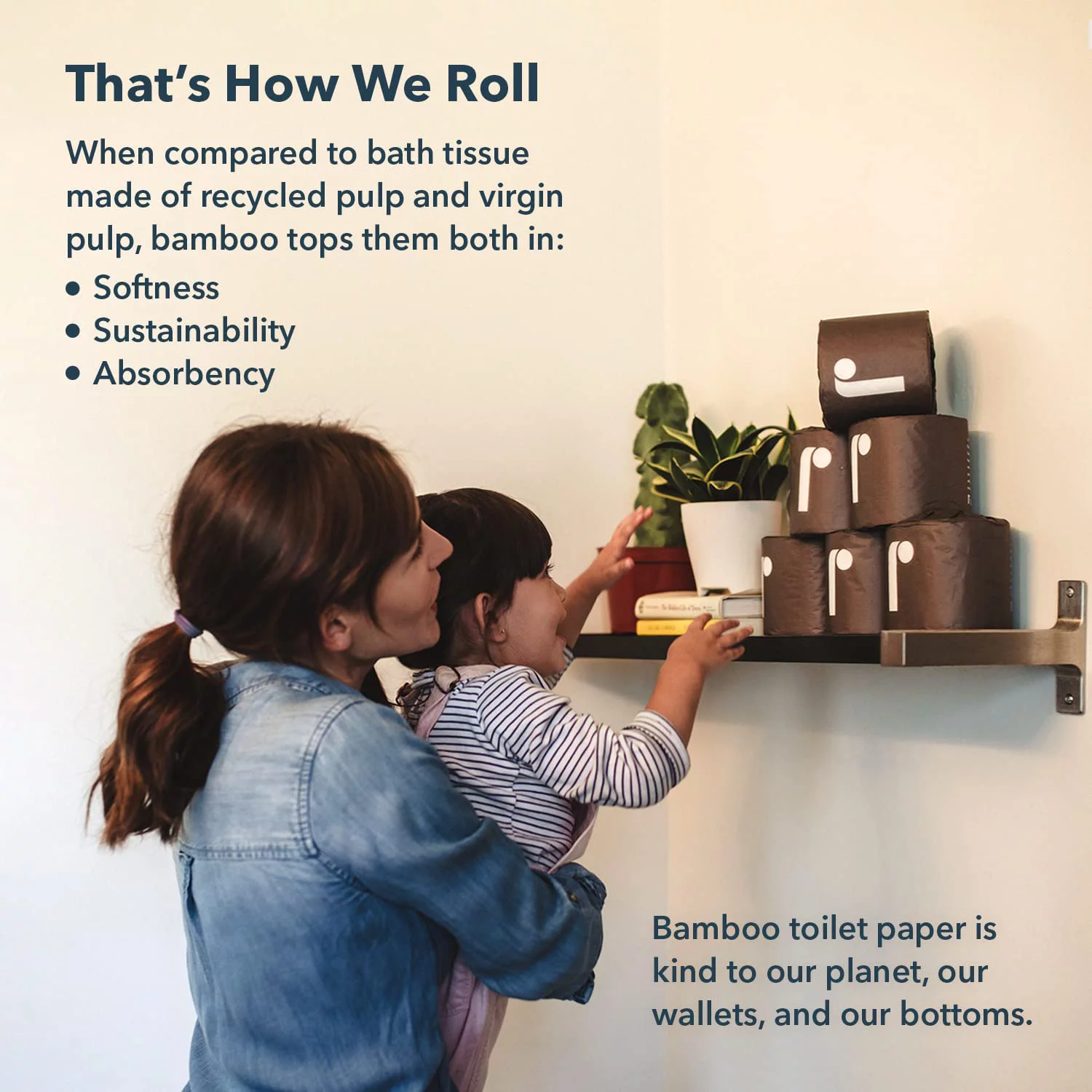 Reel Bamboo Toilet Paper, 3-Ply, Eco-Friendly, 24 Rolls, 300 Sheets Per Roll