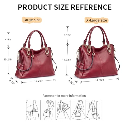 Kattee Soft Women Genuine Leather Purses and Handbags Satchel Tote Shoulder Bag