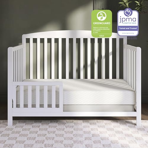 Dream On Me Baby Swan 5” Foam Crib & Toddler Bed Mattress in White I Mattress in Box I Greenguard Gold Certified I JPMA Certified