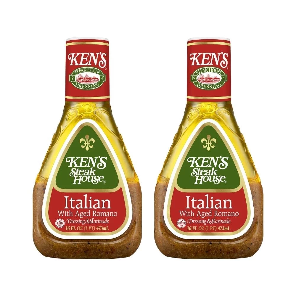 Ken's Steak House Italian with Aged Romano Dressing, 16 OZ (Pack of 2)