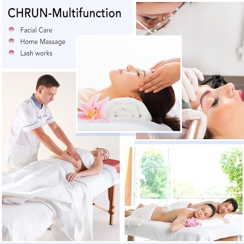 CHRUN Massage Table Portable Massage Bed Lash Spa Bed Tattoo Face Cradle Bed Height 35Inch Adjustable 2 Fold with Bag - Black
