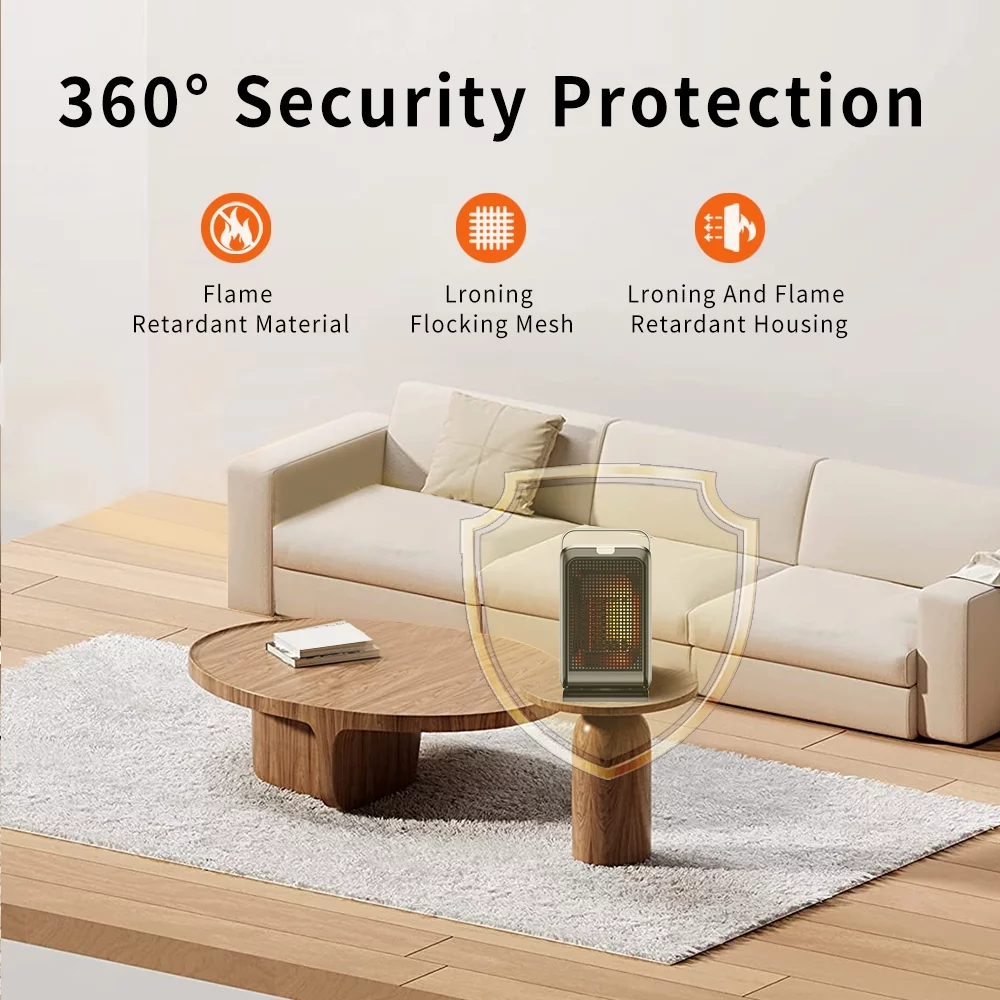 Walmeck Oscillating Space Heater, 8H Timer Remote Control, Overheat Protection, Warm air blower