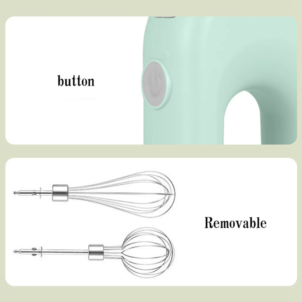 Electric Whisk Set Rechargeable Small Stainless Steel Baking Beater Hand Mixer