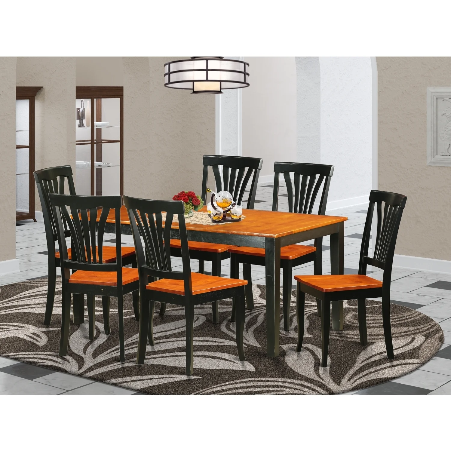 HomeStock Mountain Lodge Table Set-Dining Table And Dining Chairs
