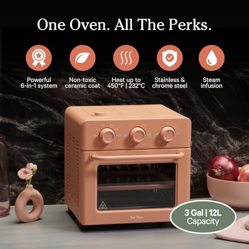 Our Place Wonder Oven | 6-in-1 Air Fryer & Toaster Oven with Steam Infusion | Compact, Countertop Friendly, Fast Preheat, Multifunctional | Air Fry, Toast, Roast, Bake, Reheat & Broil | Char