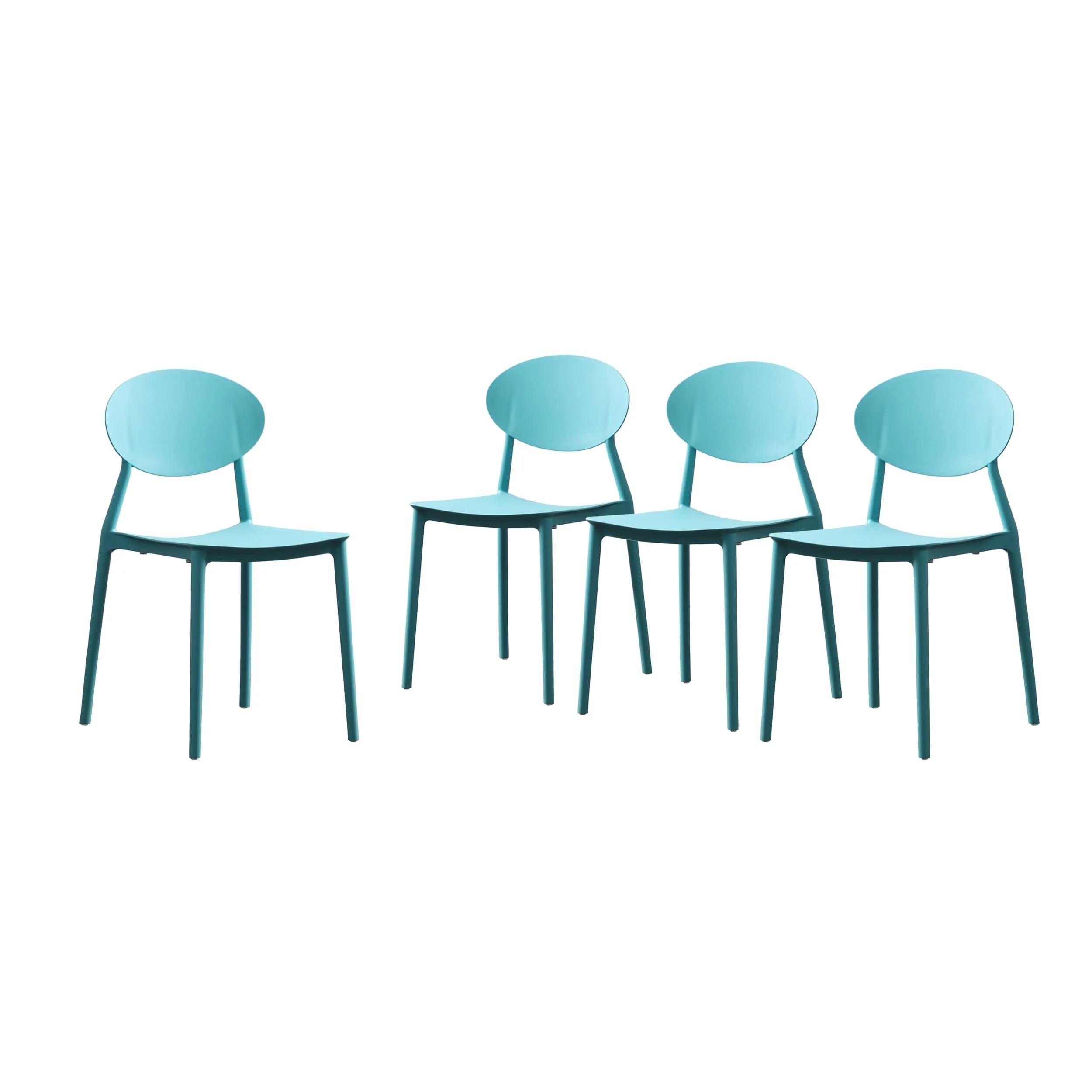Christopher Knight Home Westlake Outdoor Plastic Stacking Dining Chairs (Set of 4) by  Teal