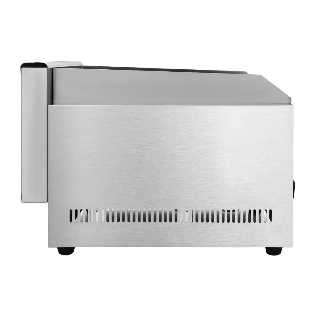 Oukaning Commercial Restaurant Radiant Broiler Char Grill Countertop Gas Grill 2 Burners Stainless Steel