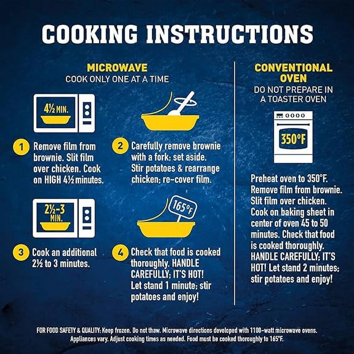 Hungry Man Roasted Carved Turkey Dinner 16 oz - Pack of 3, Hungry Man Boneless Fried Chicken Frozen Dinner, 16 oz - Pack of 3 Blue