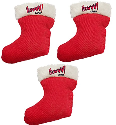 YEOWWW! Duckyworld 100% Organic Flower Leaf Catnip Cat Toy Christmas 3 Stockings
