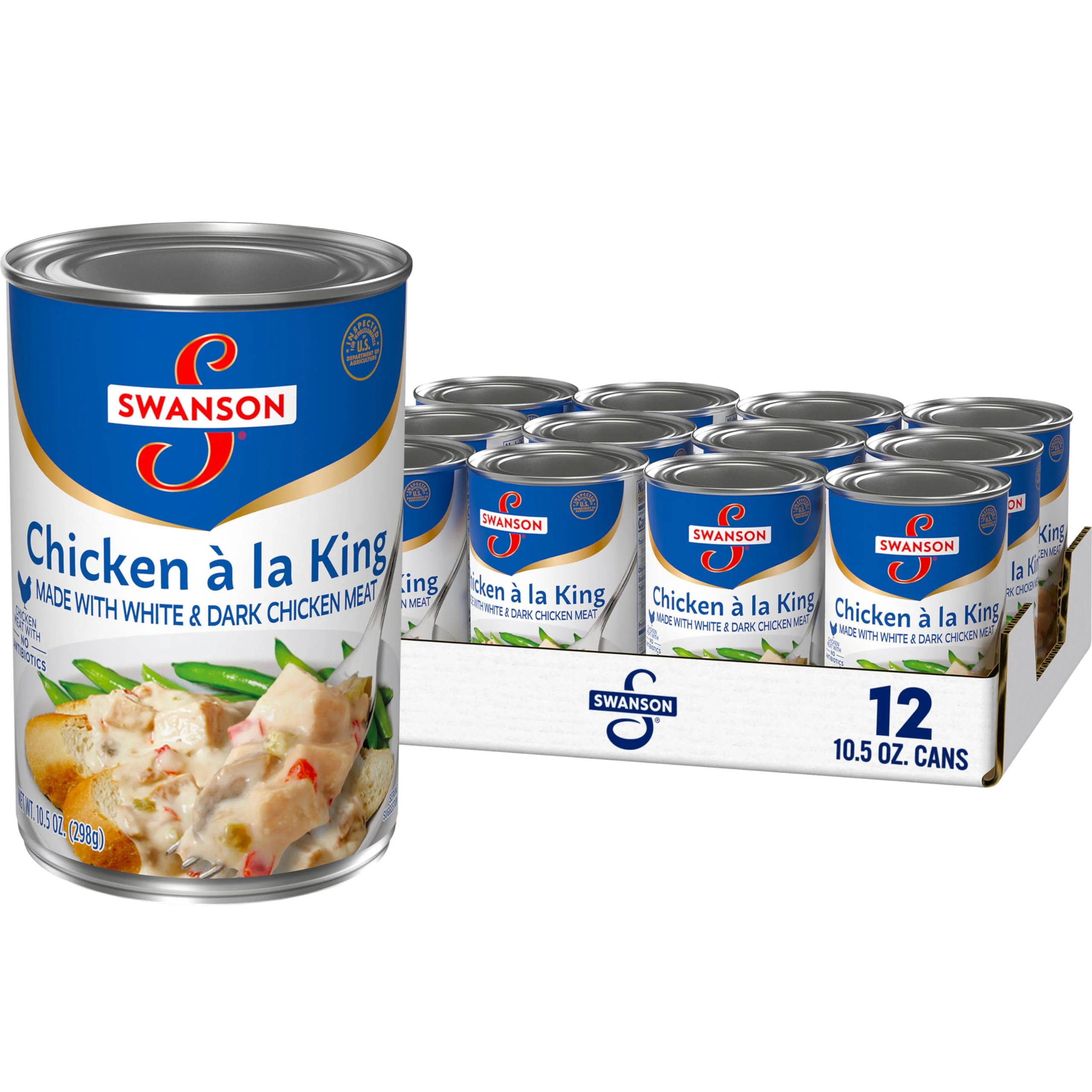 Swanson Canned Chicken A La King With White And Dark Chicken Meat, 10.5 Oz Can (Case Of 12)