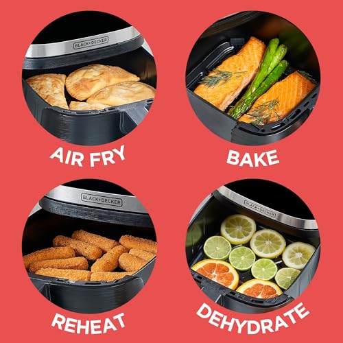 BLACK+DECKER Purifry 2QT Air Fryer, Crispy Deep Fried Taste without the Fat, Plus Bake, Dehydrate, and Keep Food Warm, Digital Touchscreen and Auto Shut-Off