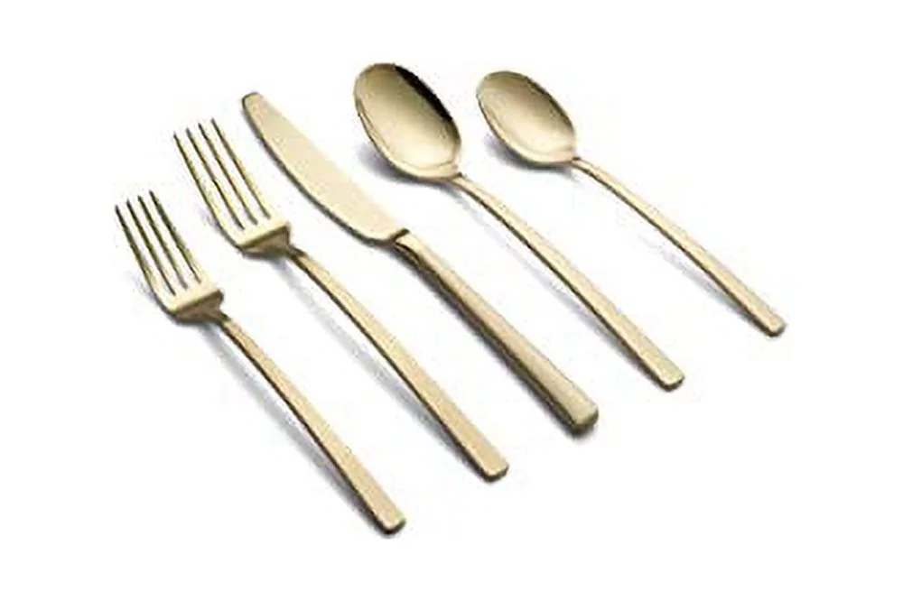 Cambridge Silversmiths Beacon Champagne Sand Mirror 20-Piece Flatware Set, Service for 4