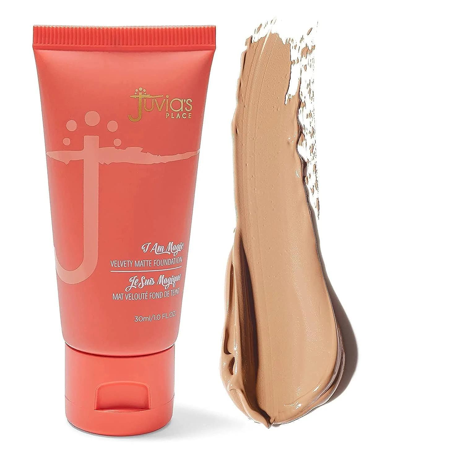 Juvia`s Place I Am Magic Velvety Matte Liquid Foundation, Light Skin w/Neutral Warm Undertone, 1.0 fl oz