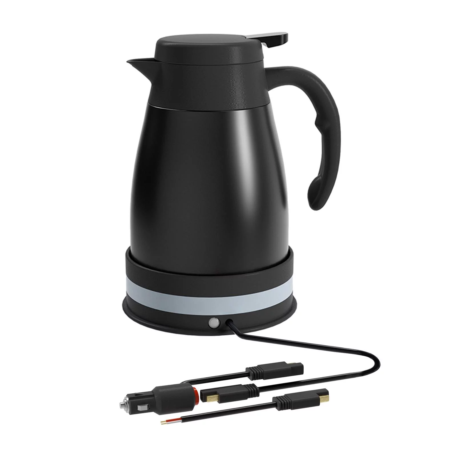 Car Electric Kettle 24V Fast Boiling 1200ml Water Heater for Road Trip Black