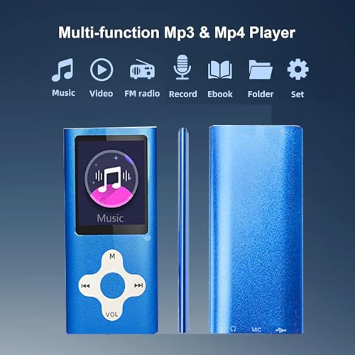 Mp3 Player,Music Player with a 16 GB Memory Card Portable Digital Music Player/Video/Voice Record/FM Radio/E-Book Reader/Photo Viewer/1.8 LCD