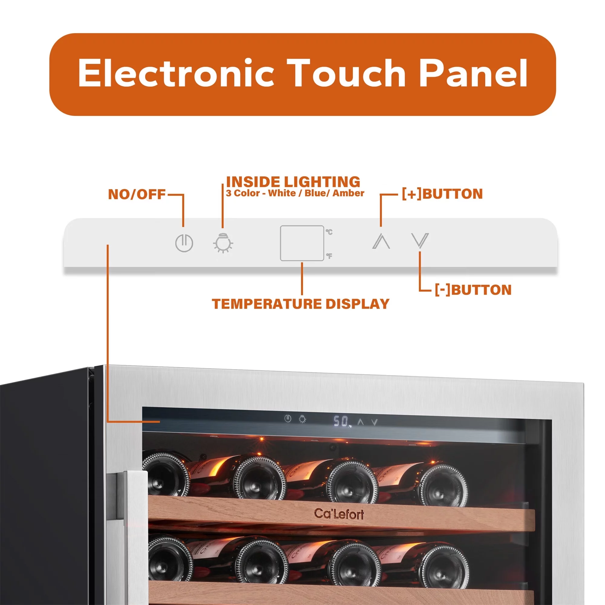 Ca'Lefort 24 inch Wine Fridge and 15 inch Wine cooler,54 Bottle Dual Zone Wine Cooler Refrigerator,Freestanding & Built-in with Stainless Steel frame for Kitchen Office