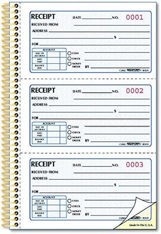 Rediform Gold Standard Money Receipt Book, 2.75