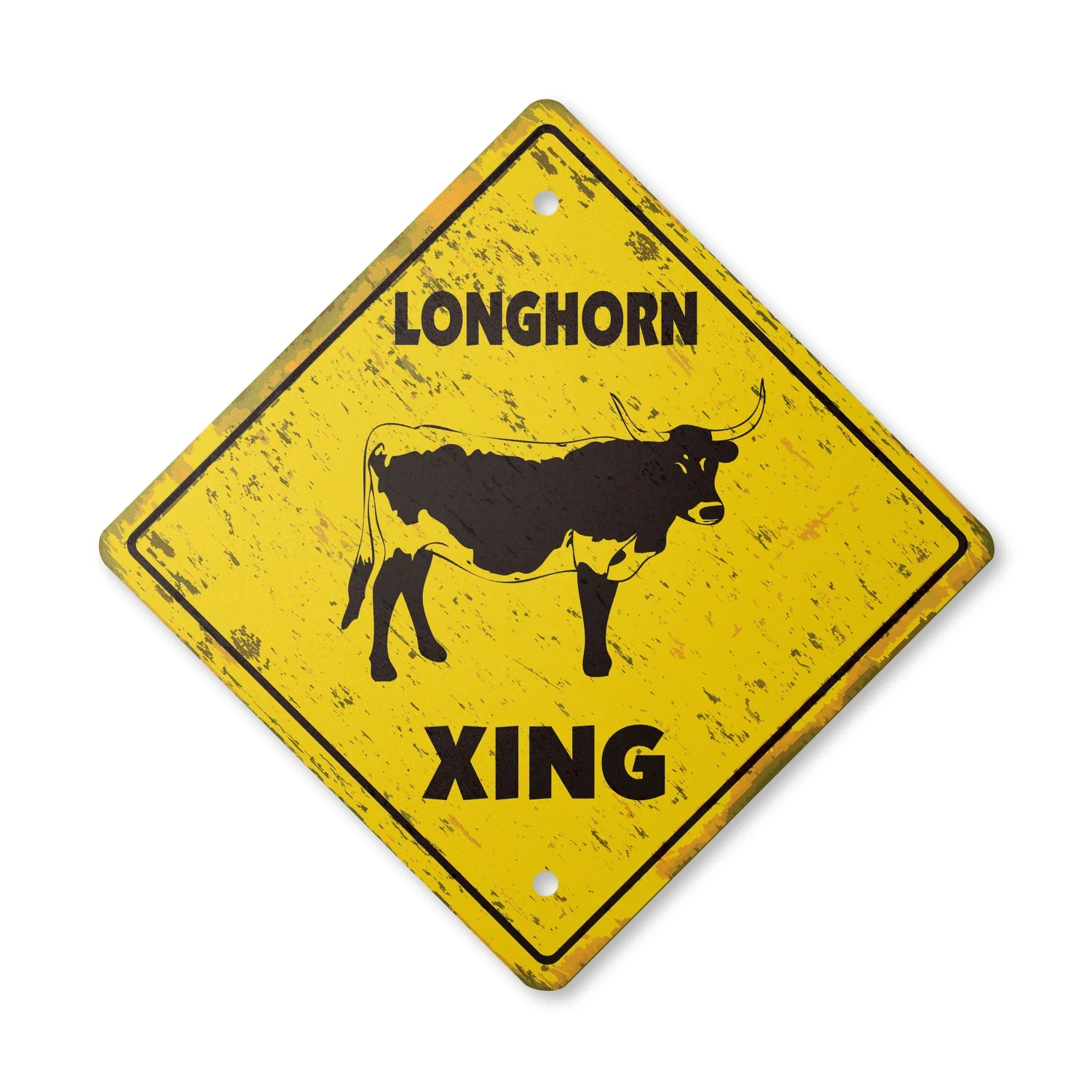 Longhorn Vintage Crossing Sign Zone Xing | Indoor/Outdoor Plastic | 17