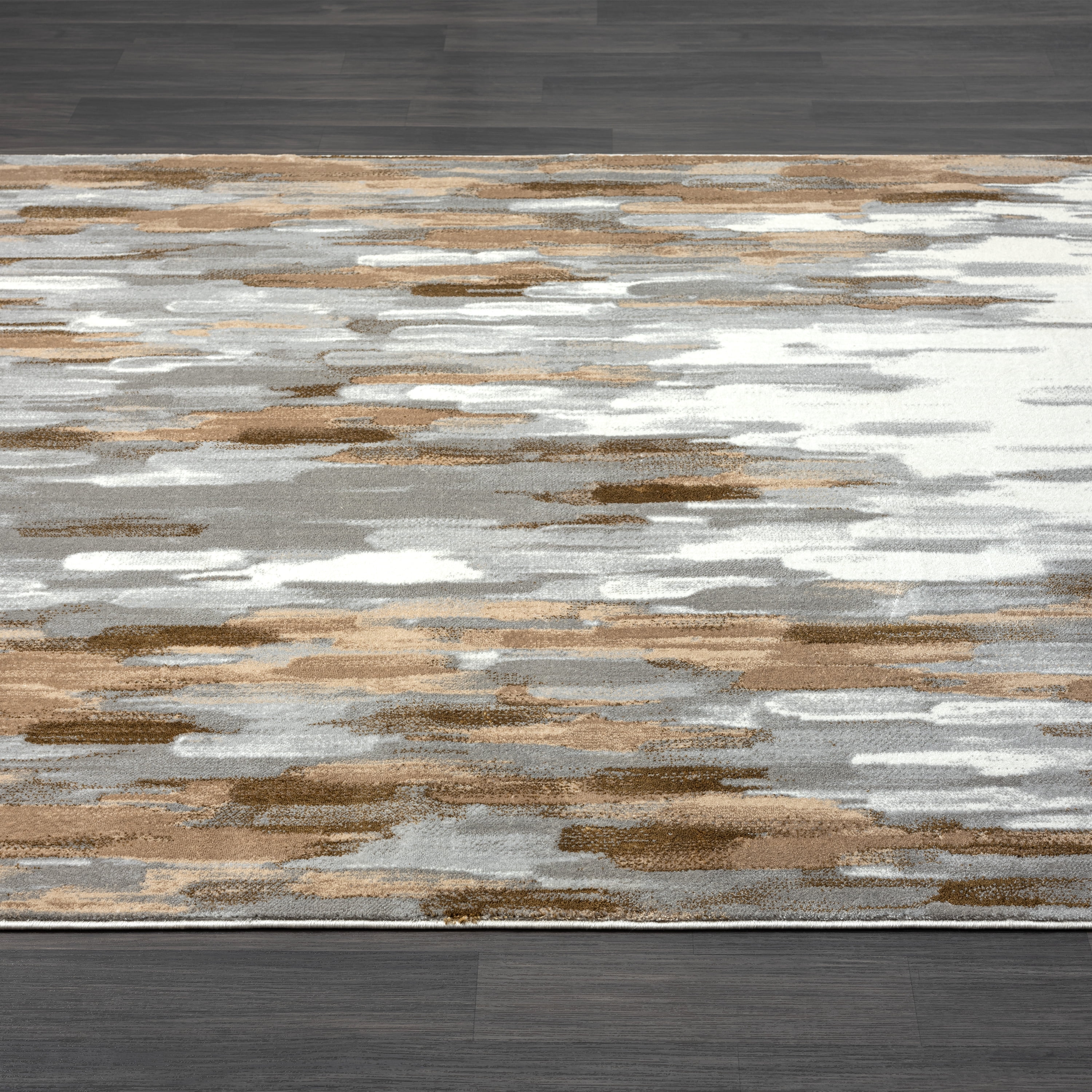 Abani Porto Collection Area Rug Mid Century Modern Bedroom Living Room Decor Floor Rug 4 x 6 Grey Brown