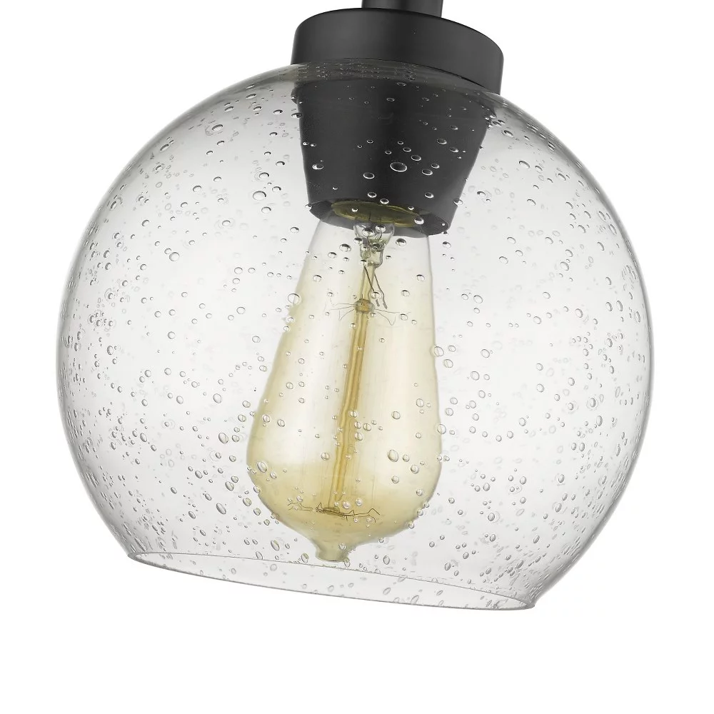 Galveston Flush Mount in Pewter with Clear Glass