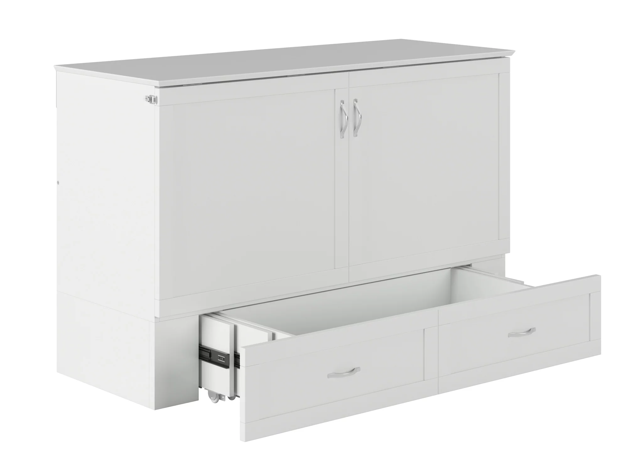Hamilton Murphy Bed Chest Queen White with Charging Station