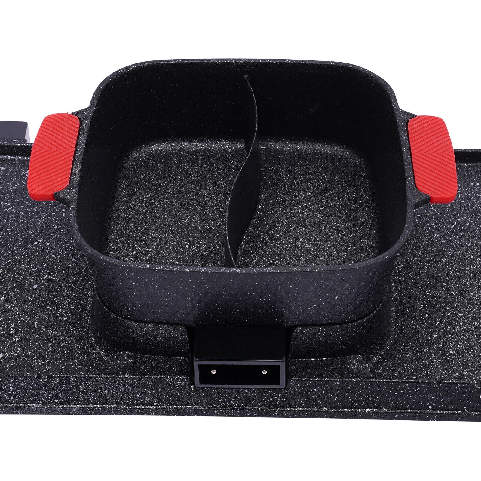 Denest Electric 2 in 1 Hot Pot BBQ Oven Smokeless Barbecue Pan Grill Hotpot Machine