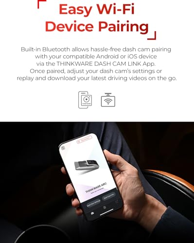 THINKWARE ARC Dash Cam with Smart Driving Alert System, 3X Energy Saving, 1440P+1440P Front and Rear, Wi-Fi, Super Night Vision, 24/7 Parking Mode (Free 32GB Card, Hardwiring, 12V Cable, GPS)