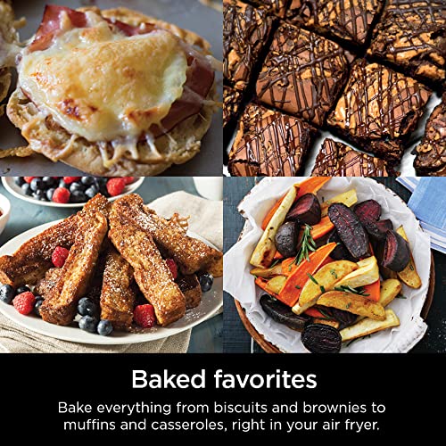 Ninja Air Fryer, Roast, Bake, Air Fry, Roast, Broil, Reheats, & Dehydrates, 4-in-1, Fries, Frozen Food, Veggies, and Juicy Meat, Less Oil, Easy Meals, Healthy Meals, Compact, 4 QT, Grey, AF101