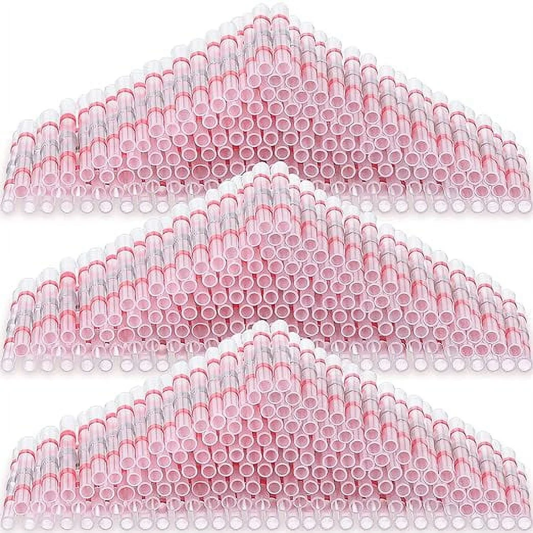 Hotop 300 pc 22-18 AWG Red Solder Seal Wire Heat Shrink Butt Connector Waterproof Insulated Electrical Butt Splice Wire Terminals Automotive Marine Electrical Terminal for Boat Trailer Stereo