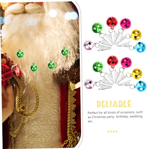 48 Pcs Beard Hair Ornaments Christmas Beard Lights Xmas Hair Pendant Luminous Beard Ornament Holiday Ball Decoration Beard Christmas Ornaments Ring The Bell -