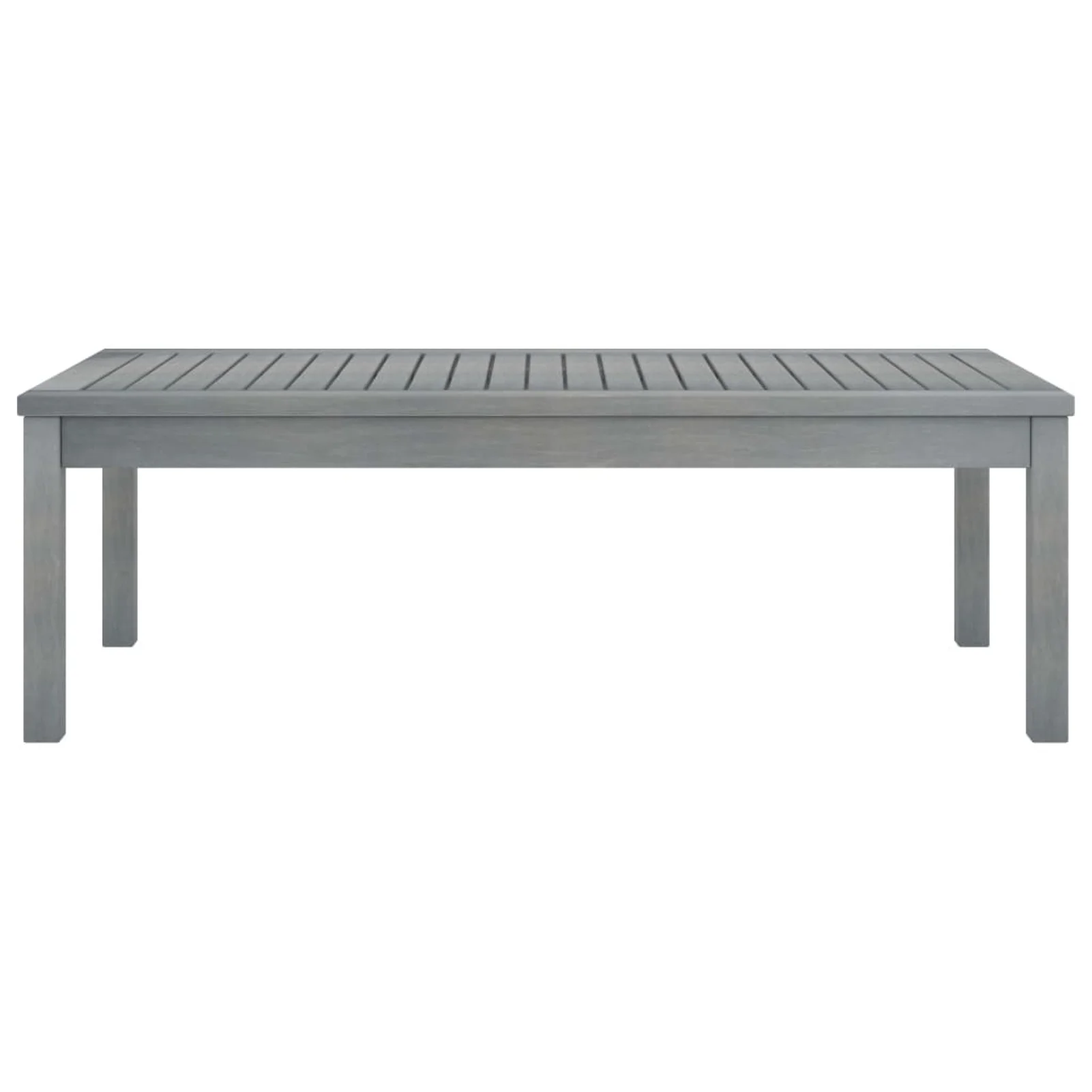 Anself Wooden Coffee Table Acacia Wood Slatted Tabletop Sofa and Couch End Side Table Gray for Living Room, Patio, Garden, Poolside Indoor Outdoor Furniture 39.4 x 19.7 x 13 Inches (L x W x H)