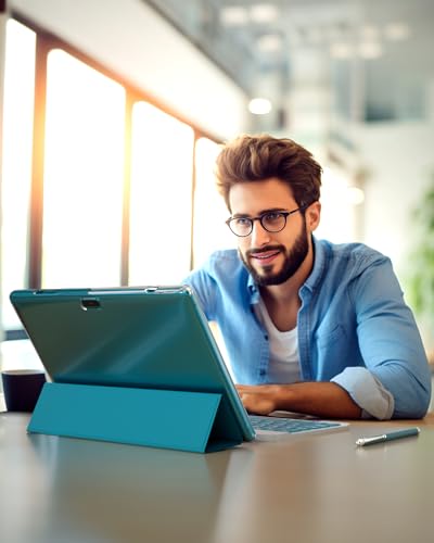 ATOZEE 10 in Tablet 2 in 1 Android 14 Tablets with Keyboard 10 inch Tabletas, Include Mouse Stylus Pen Case, 6000mAh 6GB+32GB ROM 1TB Expandable Tableta, 2MP+8MP Dual Camera, WiFi-6 BT Tablet PC.